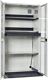 Elektro-Flügeltürenschrank H1995xB1000xT580mm grau 3BD 1Schubl.Sichtfenstert.