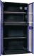 Elek.-Flügeltürenschrank H1995xB1000xT580mm grau/blau 3BD 1Schubl.Sichtfenstert.