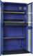 Elektro-Flügeltürenschrank H1995xB1000xT580mm blau 3BD 1Schubl.Sichtfenstert.