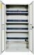 Elektro-Flügeltürenschrank H1995xB1000xT400mm lichtgrau 4BD Sichtfenstert.