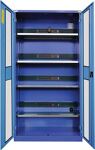 Elektro-Flügeltürenschrank H1995xB1000xT400mm blau NCS 4BD Sichtfenstert.