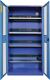 Elektro-Flügeltürenschrank H1995xB1000xT400mm blau NCS 4BD Sichtfenstert.