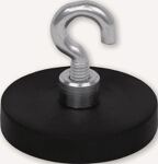 Neodymmagnet D.31mm gummierter Magnet,m.Hak.D.6,4mm 5St./Karton EICHNER