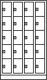 Fächerschrank m.Sockel lichtgrau/enzianblau H1950xB620xT500mm 2x5 Abt.C+P