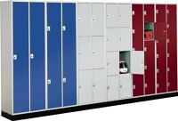 Fächerschrank m.Sockel lichtgrau/lichtgrau H1950xB1220xT500mm 4x6 Abt.C+P