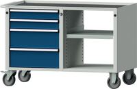 Werkstattwagen H750xB1090xT620mm lichtgrau/enzianblau SchublxH 2x90,2x180mm ANKE