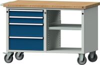 Werkstattwagen H790xB1140xT650mm lichtgrau/enzianblau SchublxH 2x90,2x180mm ANKE