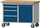 Werkstattwagen H850xB1140xT650mm grau/enzianblau 1x90/120/180/210,1 Tür 600mm