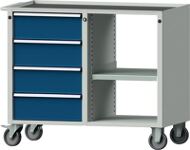 Werkstattwagen H930xB1090xT620mm lichtgrau/enzianblau Schubl.xH 4x180mm ANKE