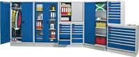 Schubladenschrank H900xB500xT500mm lichtgrau/enzianblau 4x100,2x200mm Schubl.