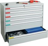 Schubladenschrank H900xB1000xT500mm lichtgrau 4x100,2x200mm Schubl.