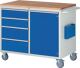Werkstattwagen Buchenplatte H975xB1145xTmm lichtgrau/blau