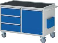 Werkstattwagen Metallablage H795xB1145xT650mm lichtgrau/blau
