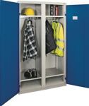 Garderobenschrank 4 Fbd.m.Trennw.H1800xB1000xT500mm lichtgrau/ enzianblau 2 Abt.