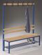 Garderobenbank H1710xB1000xT403mm m.KU.-Leisten STA schwarzgrau o.Schuhrost C+P