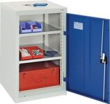 Flügeltürenschrank H900xB500xT500mm lichtgrau/enzianblau 2 BD STUMPF