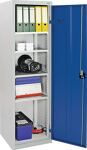 Flügeltürenschrank H1800xB500xT500mm lichtgrau/enzianblau 4 BD STUMPF