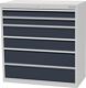Schubladenschrank H1019xB980xT500mm lichtgrau/grau 6 Schubl.Vollauszug