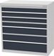Schubladenschrank H1019xB980xT500mm lichtgrau/grau 4x100,2x150,1x200mm Vollausz.
