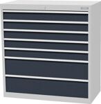 Schubladenschrank H1019xB980xT500mm lichtgrau/grau 7 Schubl.Vollauszug