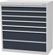 Schubladenschrank H1019xB980xT500mm lichtgrau/grau 7 Schubl.Vollauszug