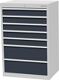 Schubladenschrank H1019xB680xT500mm lichtgrau/grau 7 Schubl.Vollauszug