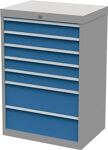 Schubladenschrank H1019xB680xT500mm lichtgrau/lichtblau 7 Schubl.Vollauszug