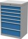 Schubladenschrank H1019xB680xT500mm lichtgrau/lichtblau 7 Schubl.Vollauszug