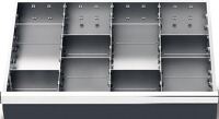 Schubladenunterteilungsmaterial Front-H.100mm 3 Längs-/8 Querteiler