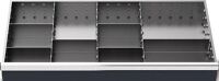 Schubladenunterteilungsmaterial Front-H.150mm 3 Längs-/6 Querteiler