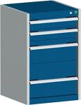 Schubladenschrank H800xB525xT525mm 2x100 je 1x200/300mm lichtgrau/enzianblau