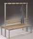Garderobenbank H1710xB1000xT756mm m.KU.-Leisten STA schwarzgrau m.Schuhrost C+P