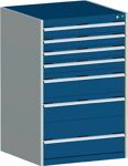 Schubladenschrank H1200xB800xT750mm 4x100 2x200 1x300mm grau/blau 75kg