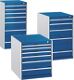 Schubladenschrank H1200xB800xT750mm 4x100 2x200 1x300mm grau/blau 200kg