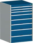 Schubladenschrank H1200xB1050xT750mm 2x75/200 1x100 3x150 grau/blau 75kg