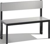 Garderobenbank H796xB1000xT407mm m.HPL-Leisten STA schwarzgrau m.Lehne C+P