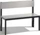 Garderobenbank H796xB1000xT407mm m.HPL-Leisten STA schwarzgrau m.Lehne C+P