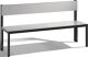 Garderobenbank H796xB1500xT407mm m.HPL-Leisten STA schwarzgrau m.Lehne C+P