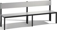 Garderobenbank H796xB1960xT407mm m.HPL-Leisten STA schwarzgrau m.Lehne C+P