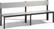 Garderobenbank H796xB1960xT407mm m.HPL-Leisten STA schwarzgrau m.Lehne C+P