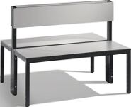 Garderobenbank H796xB1000xT760mm m.HPL-Leisten STA schwarzgrau doppels.C+P