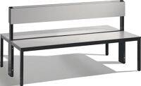 Garderobenbank H796xB1500xT760mm m.HPL-Leisten STA schwarzgrau doppels.C+P