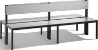 Garderobenbank H796xB1960xT760mm m.HPL-Leisten STA schwarzgrau doppels.C+P