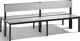 Garderobenbank H796xB1960xT760mm m.HPL-Leisten STA schwarzgrau doppels.C+P