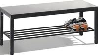 Garderobenbank H401xB1000xT353mm m.HPL-Leisten STA schwarzgrau m.Schuhrost C+P