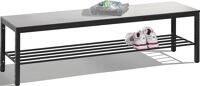 Garderobenbank H401xB1500xT353mm m.HPL-Leisten STA schwarzgrau m.Schuhrost C+P