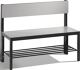 Garderobenbank H796xB1000xT407mm HPL-Leisten STA schwarzgrau Lehne/Schuhrost C+P