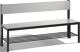 Garderobenbank H796xB1500xT407mm HPL-Leisten STA schwarzgrau Lehne/Schuhrost C+P