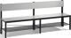 Garderobenbank H796xB1960xT407mm HPL-Leisten STA schwarzgrau Lehne/Schuhrost C+P