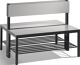 Garderobenbank H796xB1000xT760mm HPL-Leisten STA schwarzgrau doppels./Schuhrost